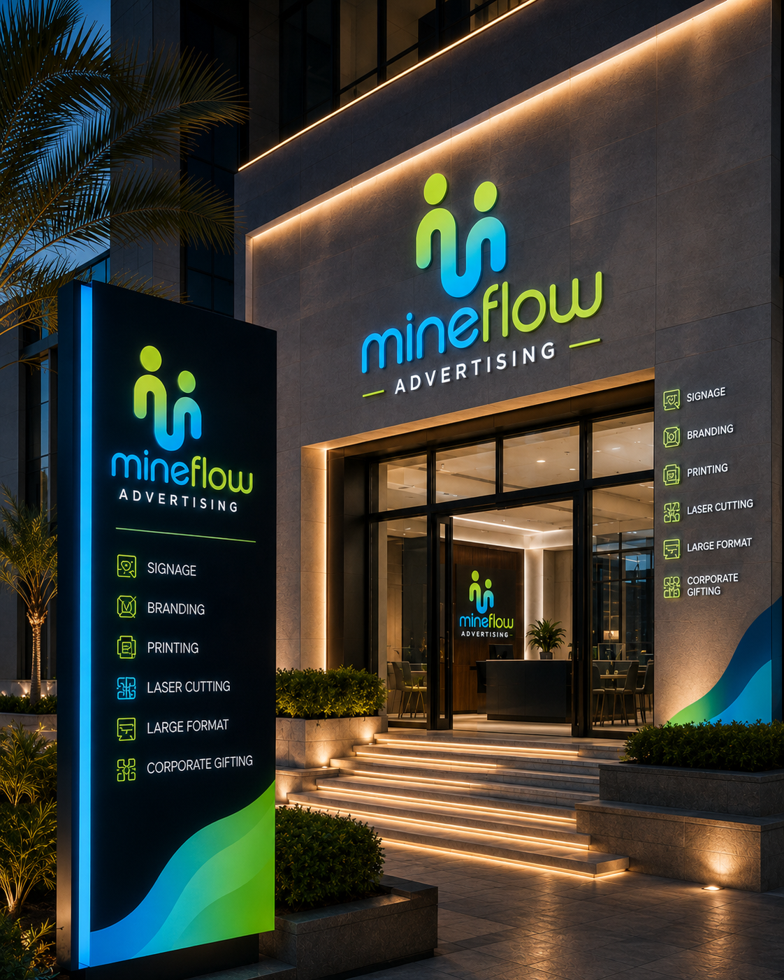 Premium indoor and outdoor signage by Mineflow Advertising